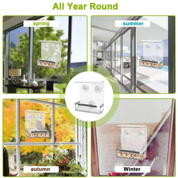 Acrylic Bird Feeder Pet Bird Cage Outdoor Hummingbird Feeder My Store