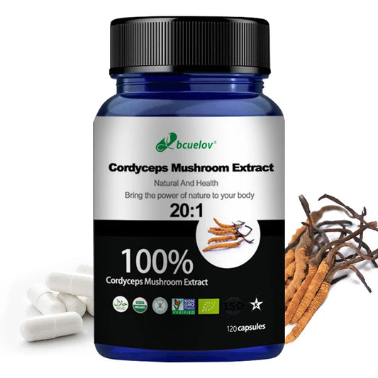 Pure Cordyceps Mushroom Extract Supplement - Improve Energy, Respiratory, Immune, Kidney Health Support, Vegetarian Capsules
