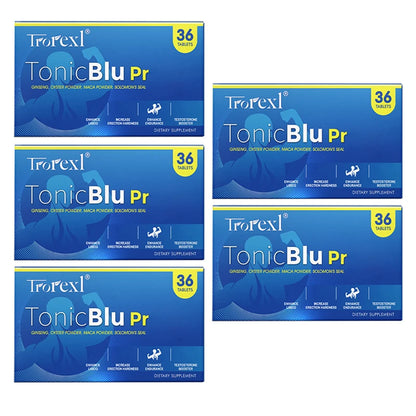 TonicBluPro Blue Pills Male Enhancing Supplements Support Stamina & Energy, Natural Oyster & Ginseng Tablets