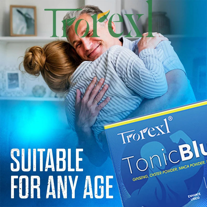 TonicBluPro Blue Pills Male Enhancing Supplements Support Stamina & Energy, Natural Oyster & Ginseng Tablets