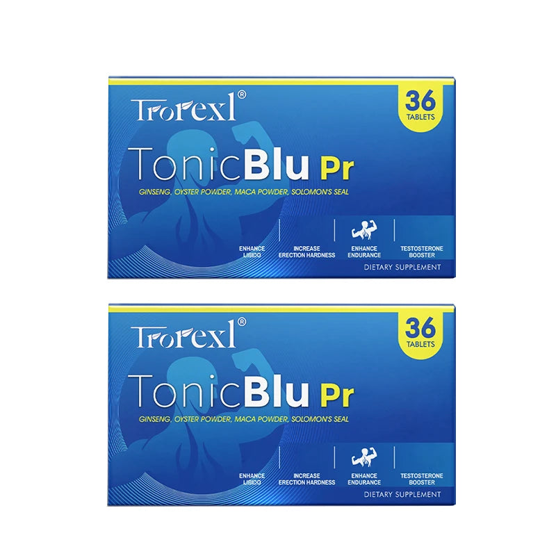 TonicBluPro Blue Pills Male Enhancing Supplements Support Stamina & Energy, Natural Oyster & Ginseng Tablets