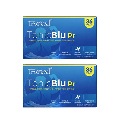 TonicBluPro Blue Pills Male Enhancing Supplements Support Stamina & Energy, Natural Oyster & Ginseng Tablets