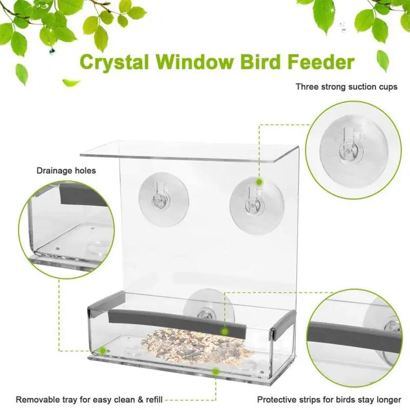 Acrylic Bird Feeder Pet Bird Cage Outdoor Hummingbird Feeder My Store